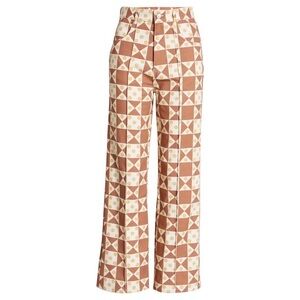 Lisa Says Gah! Patchwork Denim Pants Size 29/30 Brown, White, Yellow